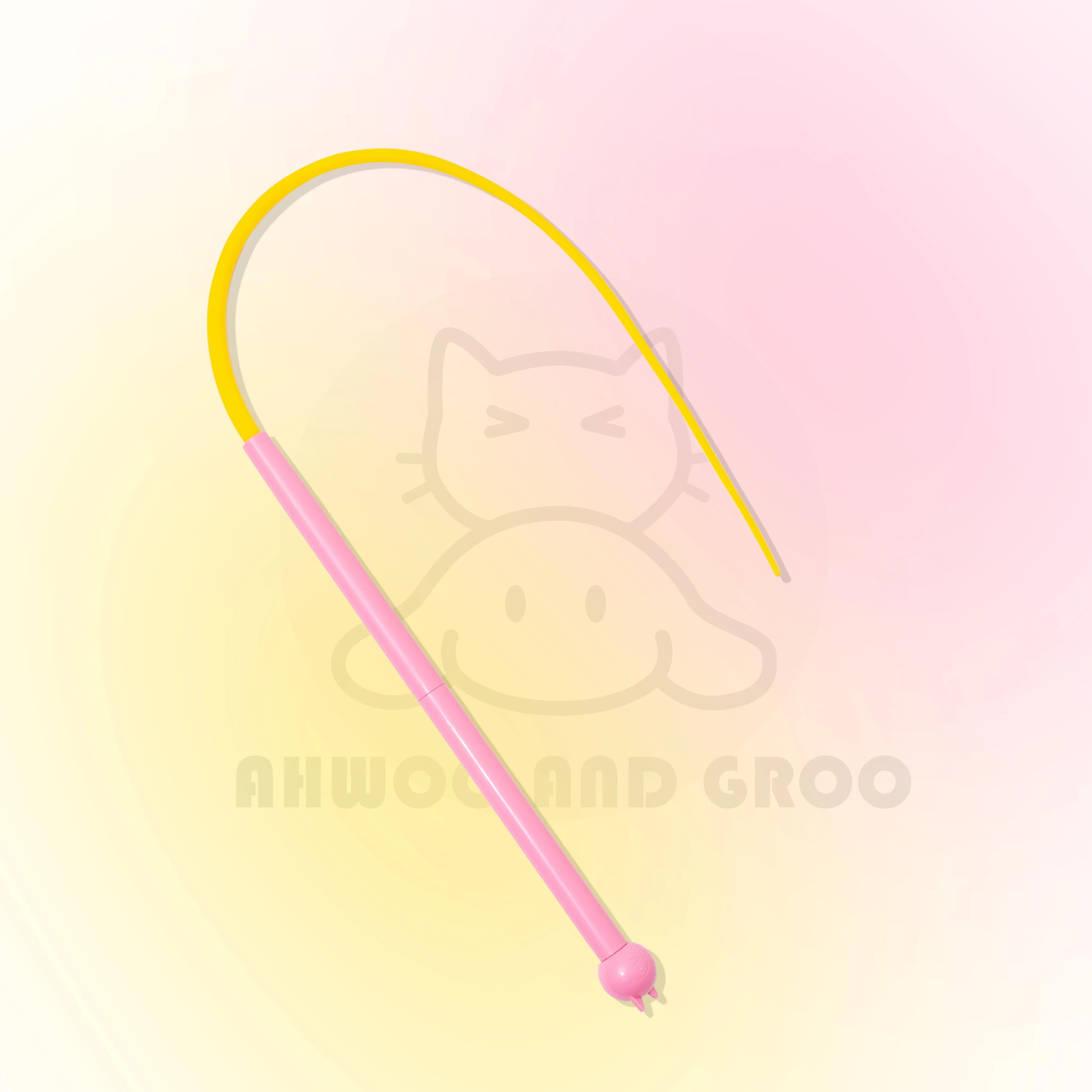 

Mouse Tail Cat Toy Simulated Cat Teaser Funny Stick with Bell Macarons Silicone Long Tail Pet Interactive Toy Kitty Pet Supplies