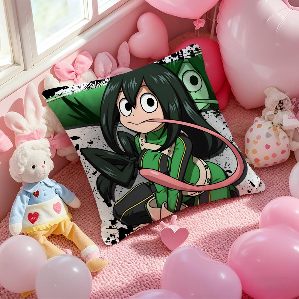 

T-Tsuyu A-Asui Froppy Cushion Cover Pattern Printed Pillowcase for Living Room Sofa Cushion Cover & Bedroom Decor 12x12Inch