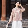 Johnature Women Vintage Shirts Tops Spring Chinese Style Long Sleeve Button Loose Shirts