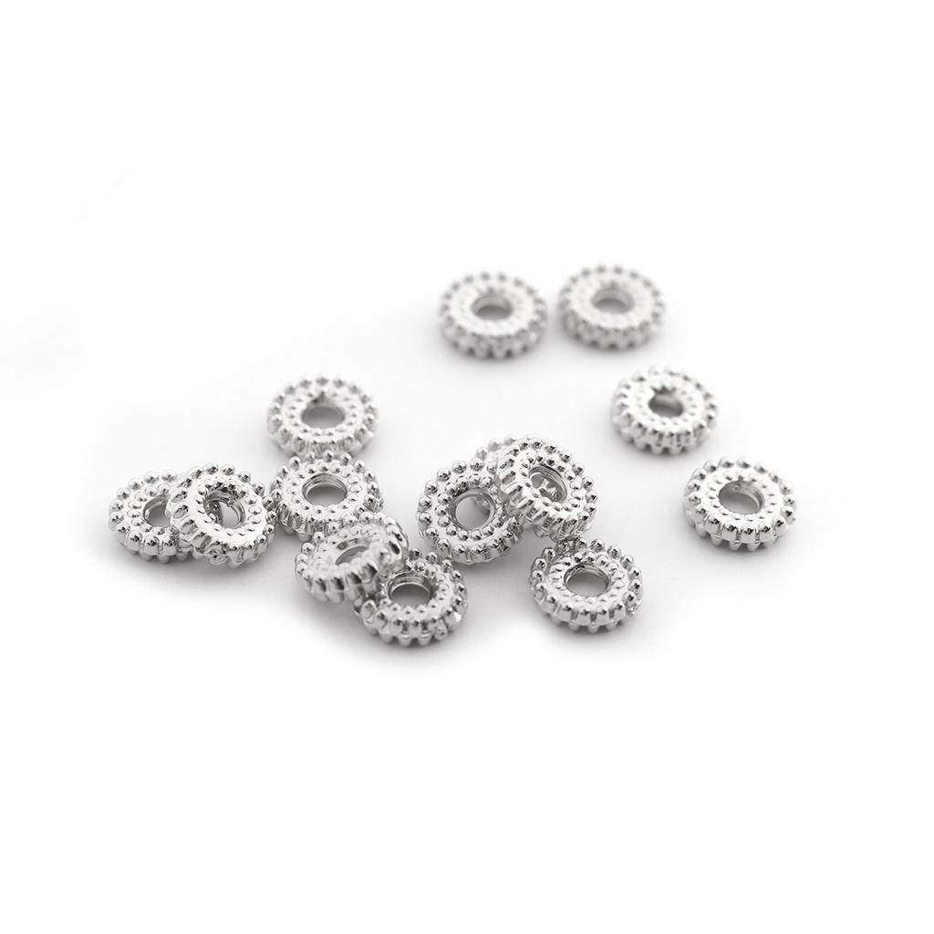 200Pcs CCB Spacer Beads 5.7/7.8mm Round Large Hole Wheel Beads for DIY Bracelet Necklace Jewelry Charms Making Findings Wholesal