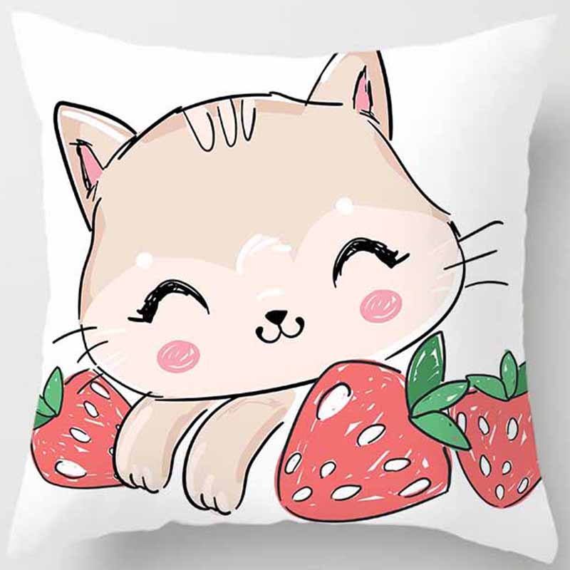Cat Printed Pillowcase Bedroom Living Room Pillowcase Home Decoration Car Sofa Cushion Cover
