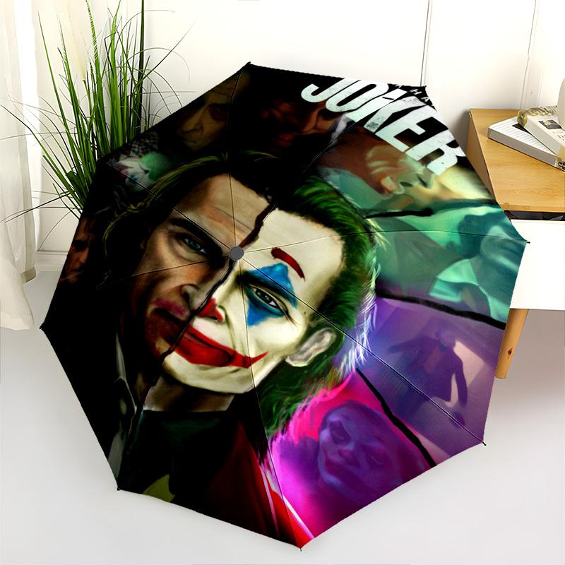 Joker'S Mask Folding Umbrella 8 Paraphenoid Bones Suitable For All Seasons Travel Travel Umbrella Sun Umbrella