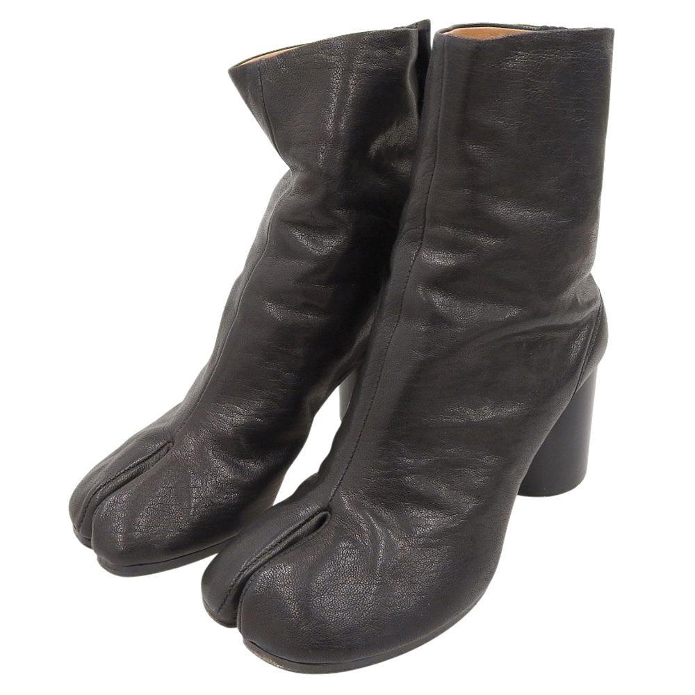 Maison Margiela Excellent condition TABI BOOTS split-toe lambskin vintage leather black size 36 1/2 S58WU0260 shoes 36 1/2 blackUsed