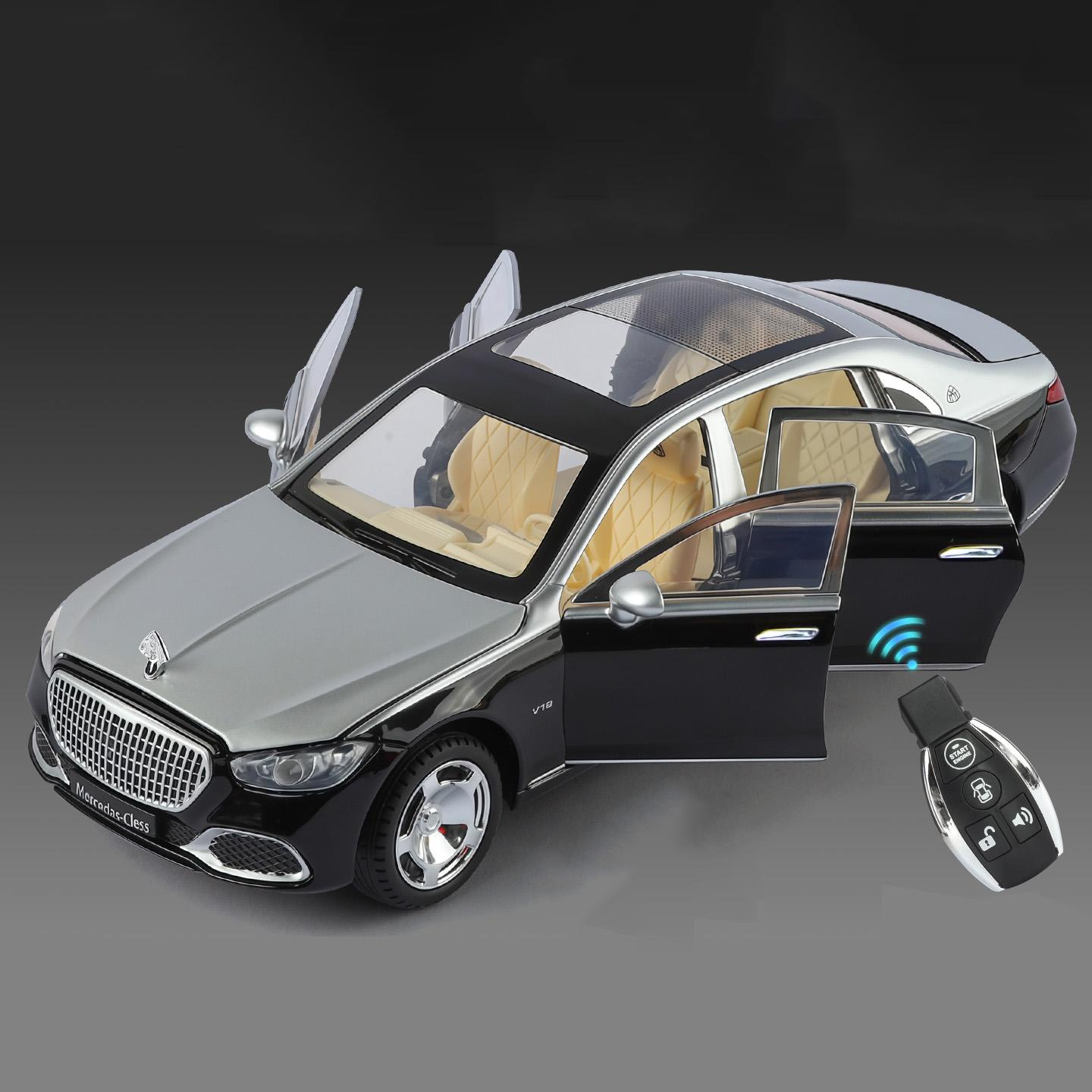 Schlüsselkontrolle 1:24 Maybach S680 Legierung Luxy Auto Modell Druckguss Metall Fahrzeuge Auto Modell Simulation Sound Licht Sammlung Kinder Geschenk