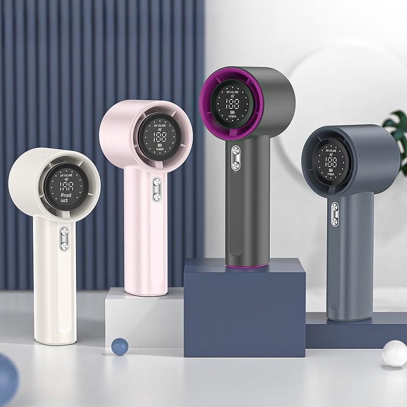 Southeast Asia's Hot-Selling Model 001 Handheld High-Speed Fan, 100-Speed Violent Digital Display Rechargeable Outdoor Fan, Mini Fan