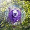 Classic Purple Polar Bear Wind Chime Outdoor Hanging Decor 2D Kinetic Ornament Christmas Thanksgiving Gift for Home Garden Patio