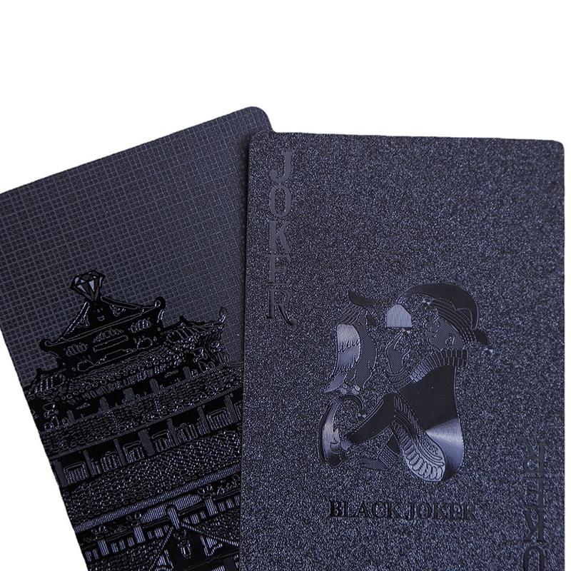 Black Poker Nocolor Playingcard Waterproof Pet/Pvc Plastic Poker Board Game