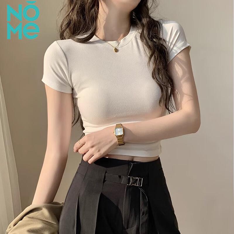 NOME Women's Ribbed Cropped Short-Sleeve T-Shirt