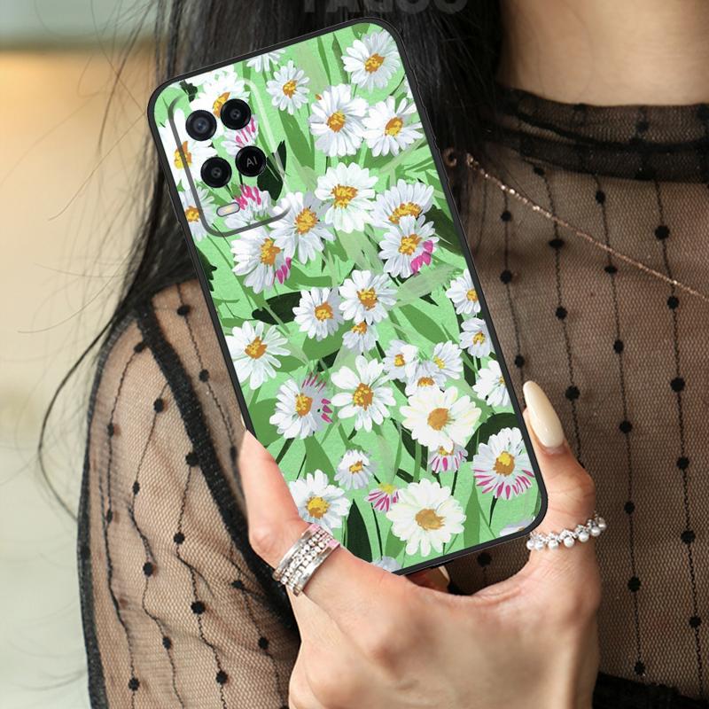 Flower Plant Art Case For Oppo A74 A94 A54 A80 A60 A40 A18 A38 A58 A78 A98 A96 A76 A16 A15 A17 A57 A77 A5 Pro