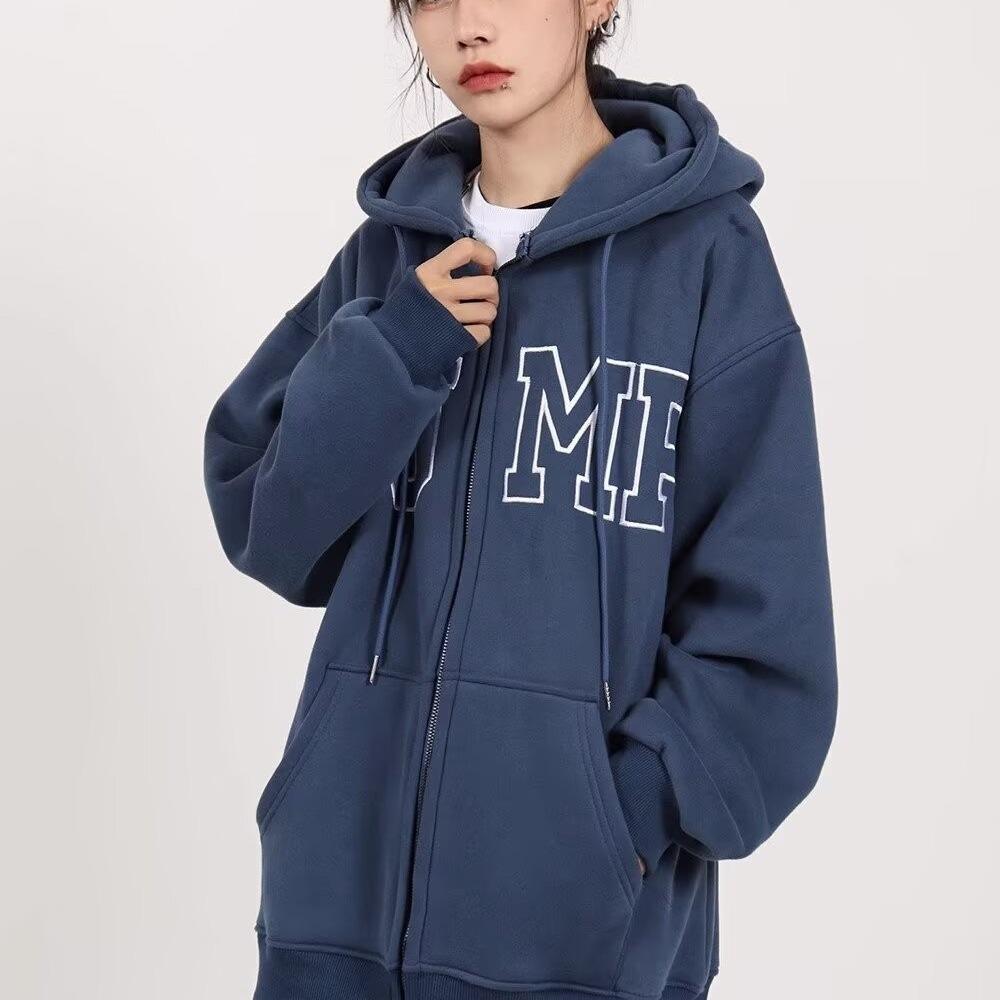 Women Long Sleeve Hooded V Neck Loose Pullovers Female Tops Solid Color Sweatshirts