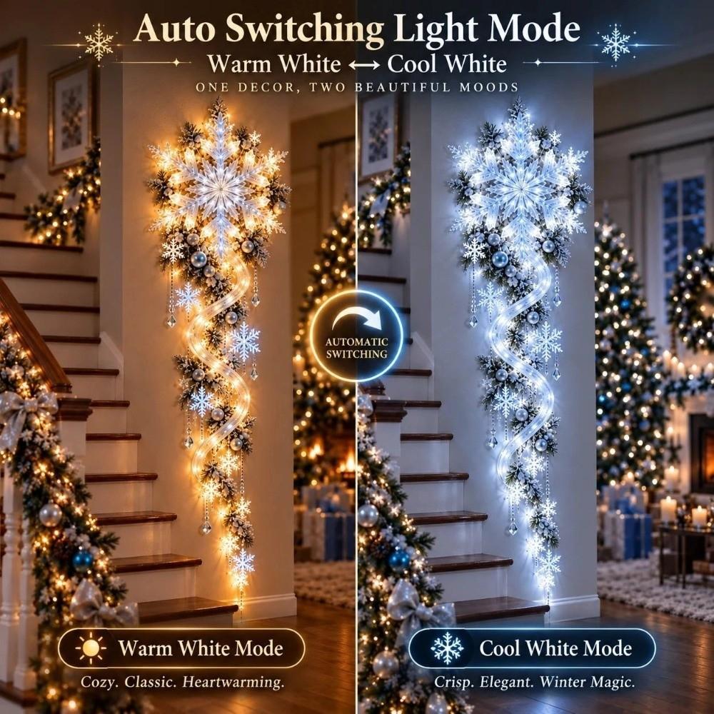 Lightweight Giant Snowflake Light Holiday Window Decorative Light Christmas Wall Window Entryway