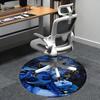 Ethereal Blue Floral Chair Mat - Round Carpet for Home Decor, Office Use, Living Room, Bedroom, Gift Idea0242b