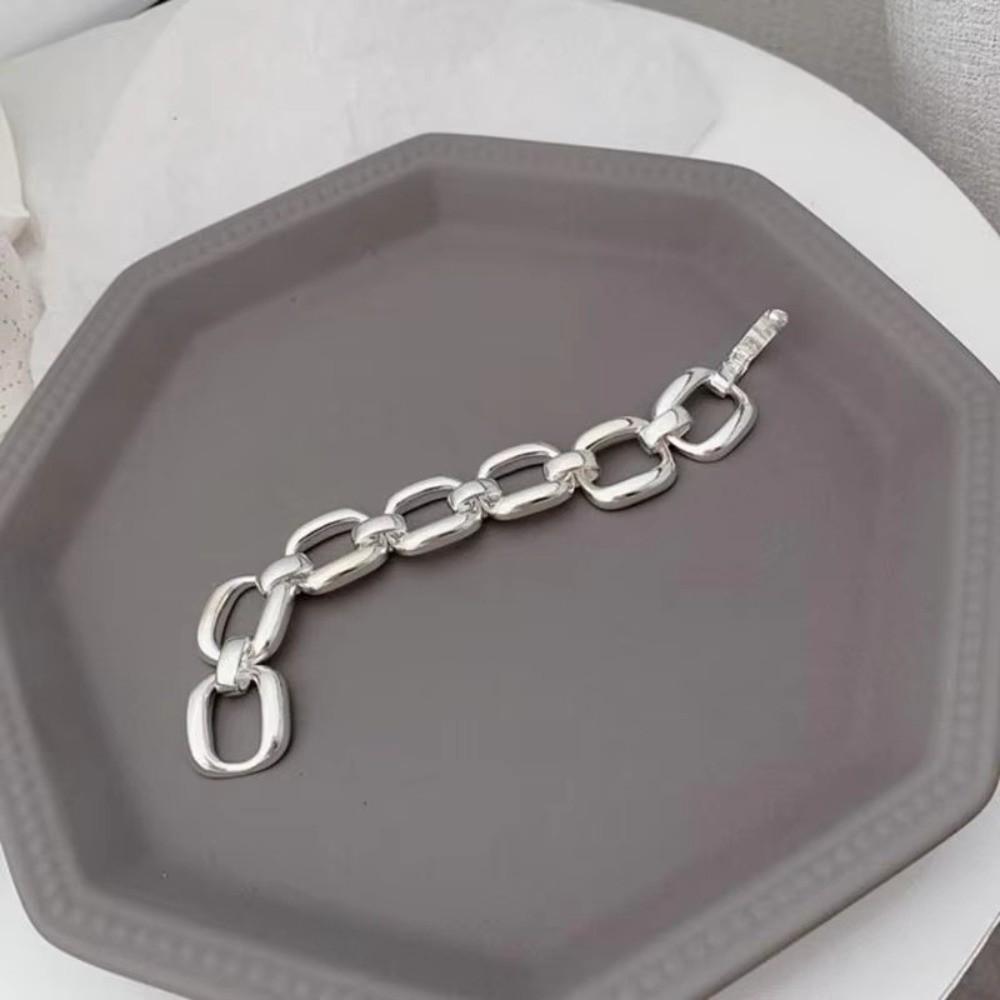 Geometric Hollow Bracelet Chunky Chain Hand Jewelry Fashion Chain Bangle  Women Jewelry