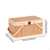 Bamboo Basket Woven Picnic Egg Storage Holder Sturdy Portable with Lid and Handle for Bread