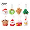 Soft Festive Pendants Christmas Plush Keychain, Cute Stuffed Santa Wreath Gingerbread Ornaments, Holiday Gift Accessories Bag Charm Accessory