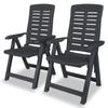 Day and Night - Day and Night Reclining Garden Chairs Anthracite Gray Plastic 2 Units