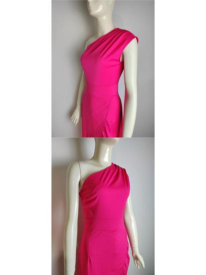 One-Shoulder High-Waist Slit Dress