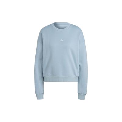 All Season Fleece Sweatshirt Solid Logo Sports Crewneck Women Sweatshirt Light-Blue IM0305