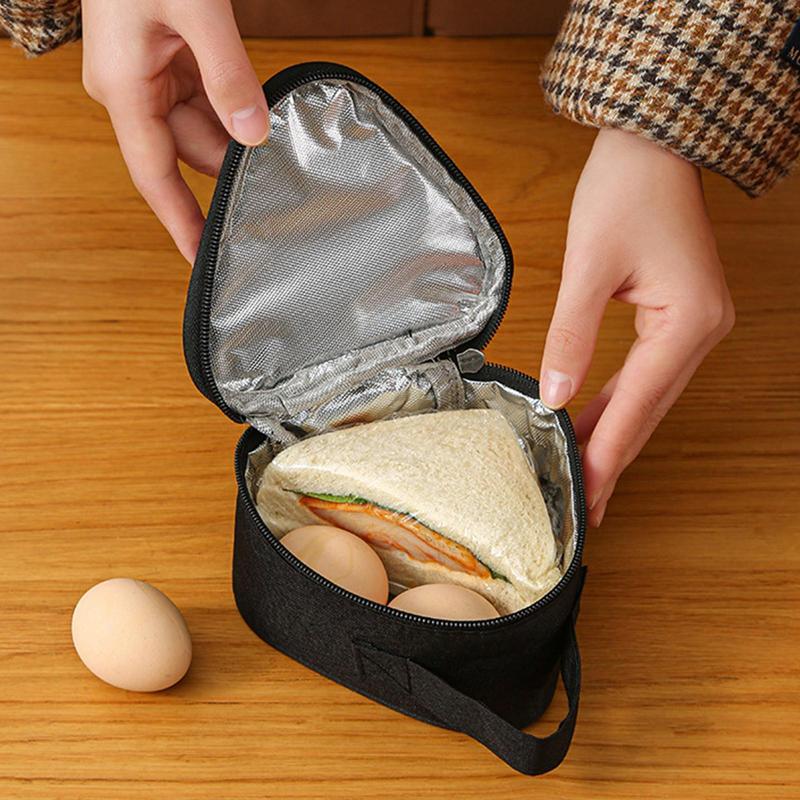 Breakfast Insulation Thermal Bag Small Triangular Rice Ball Lunch Box Bags Cute Portable Food Bento Fresh Pouch For Adult Kids