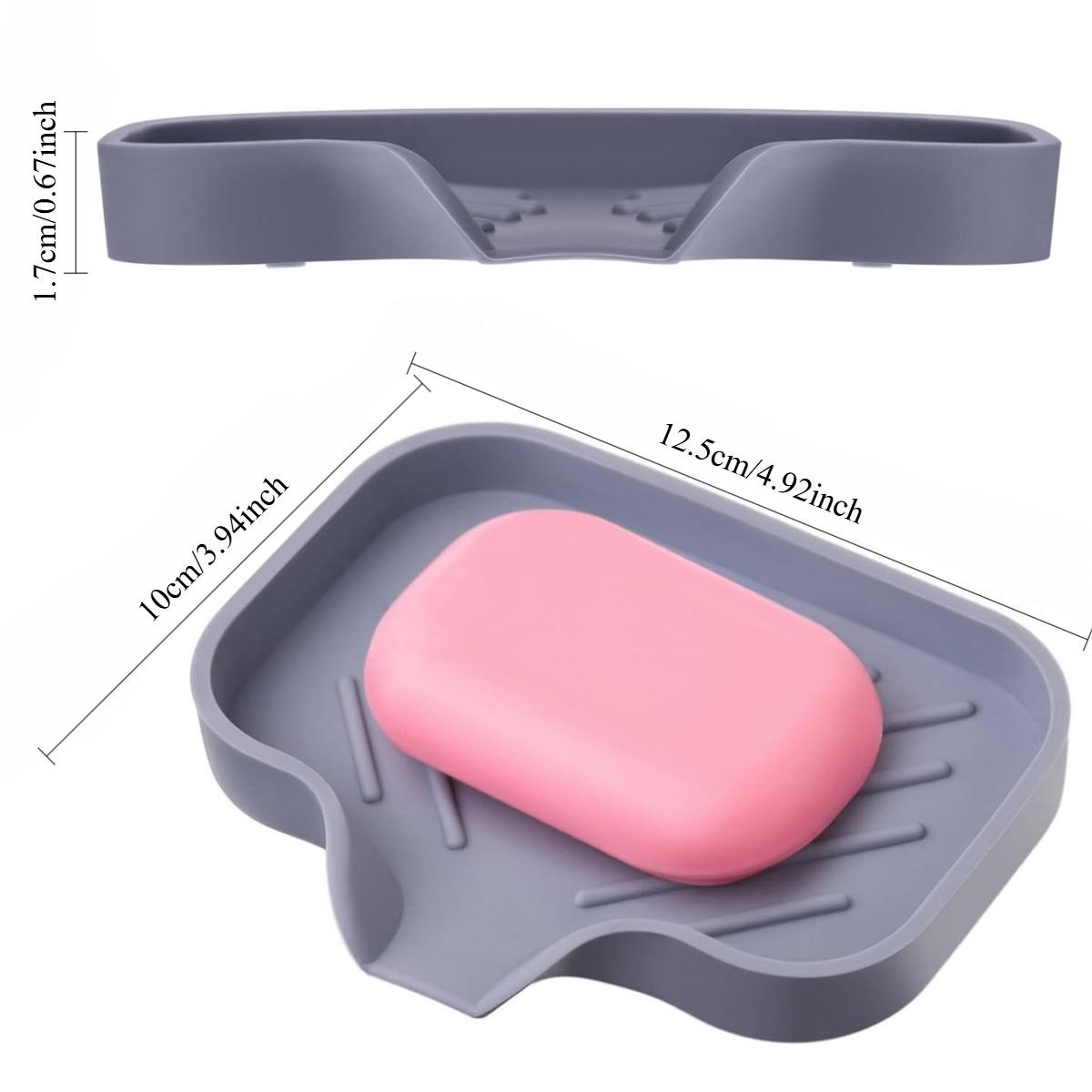 

2 шт. мыльницы самоосушающиеся прямоугольные мыльницы водопадные мыльницы для бара мыльница контейнер для мыла мыльницы кухонная раковина душ ванная комната серый