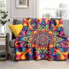 Modern Mandala Style, All-season Polyester Digitally Printed Blanket, Soft and Warm, Suitable for Beds, Travel, Camping, Living