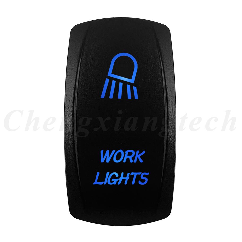 12V 20A Blue Led Car Boat Laser Rocker Switch ON OFF (ON) OFF ON OFF ON (ON) OFF ON (ON) OFF (ON) Waterproof