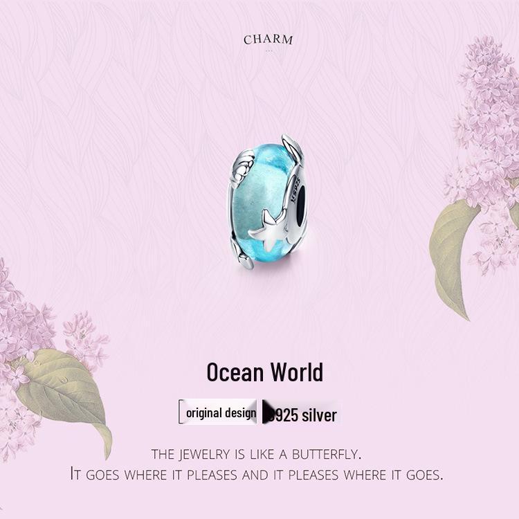 S925 Sterling Silver Ocean World Beaded Glass Jewelry