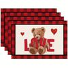 4pcs Valentine's Day Placemats, For Home Decor, Dining Table, Banquets And Special Events, Wedding Holiday Table Mats For Party, Kitchen, Dining Decor