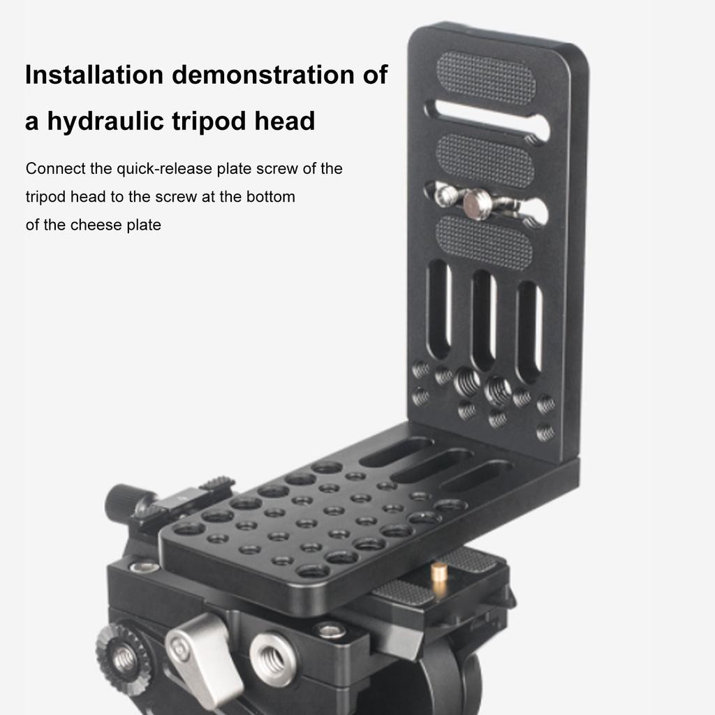 L Shaped Camera Cheese Plate with 1 4  and 3 8  Threaded Holes Extension Switching Mounting Plate for DSLR Camera