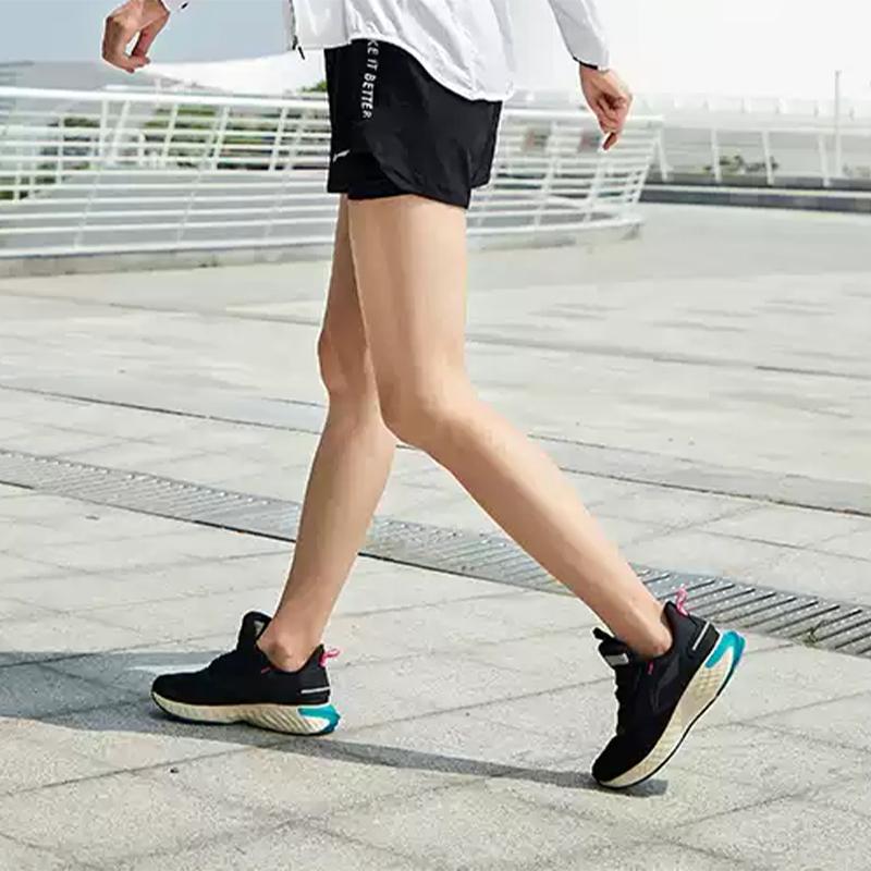 Li Ning Cloud Five Shield Durable Breathable Low Top Running Shoes Women Sneaker Black White ARHQ256-3