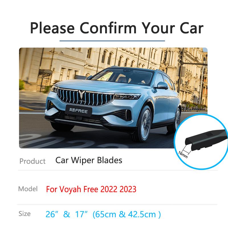 Für Voyah Free 2022 2023 Wischerblätter Gummi Frontscheibe Windschutzscheibe Wischerblätter Schneidwerkzeug Reinigung Waschdüsen Auto