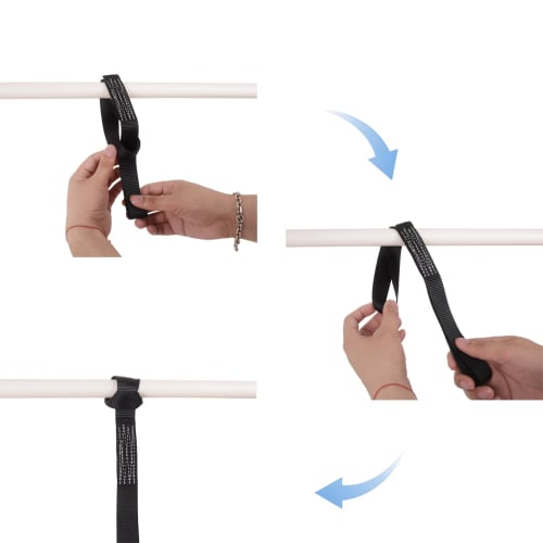 MOTO4U Automatic Tie-Down Belts, Set of 4, 25mm x 3m, Ratchet Belts, Securement Belts, Cargo Tie-Down Straps, with Soft Loops and Storage Bag (4 piece