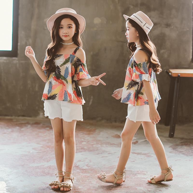 Buy Summer Kids Girls Clothing Set Harness T Shirt +Shorts Cotton