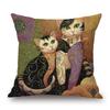 Lovely Cute Cartoon Klimt Style Cat Cushion Cover Bedroom Decorative Sofa Throw Pillow Case