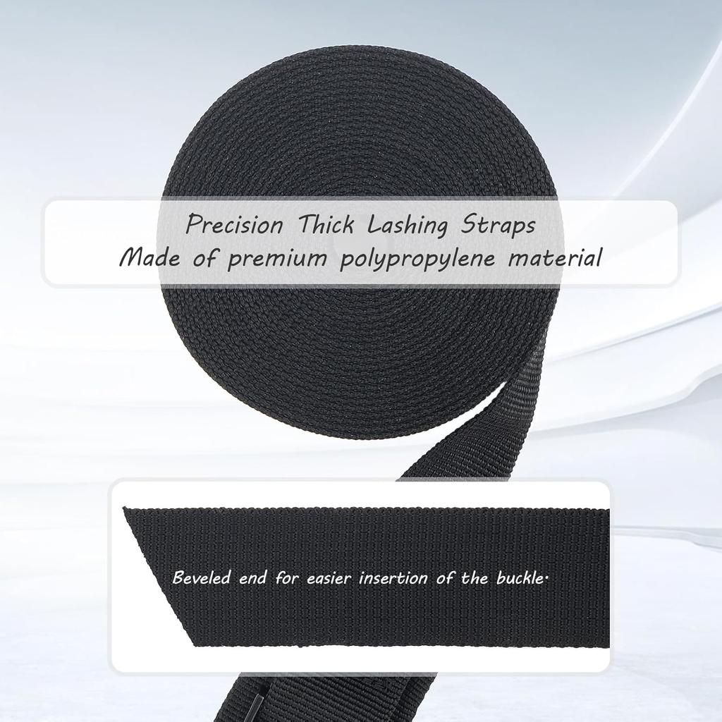 2PCS Heavy Duty Tie Down Straps,12Ft Maximum Load Capacity 330 Lbs Lashing Strap Used To Fix Items,Adjustable Cam Buckle Straps Fit For Roof