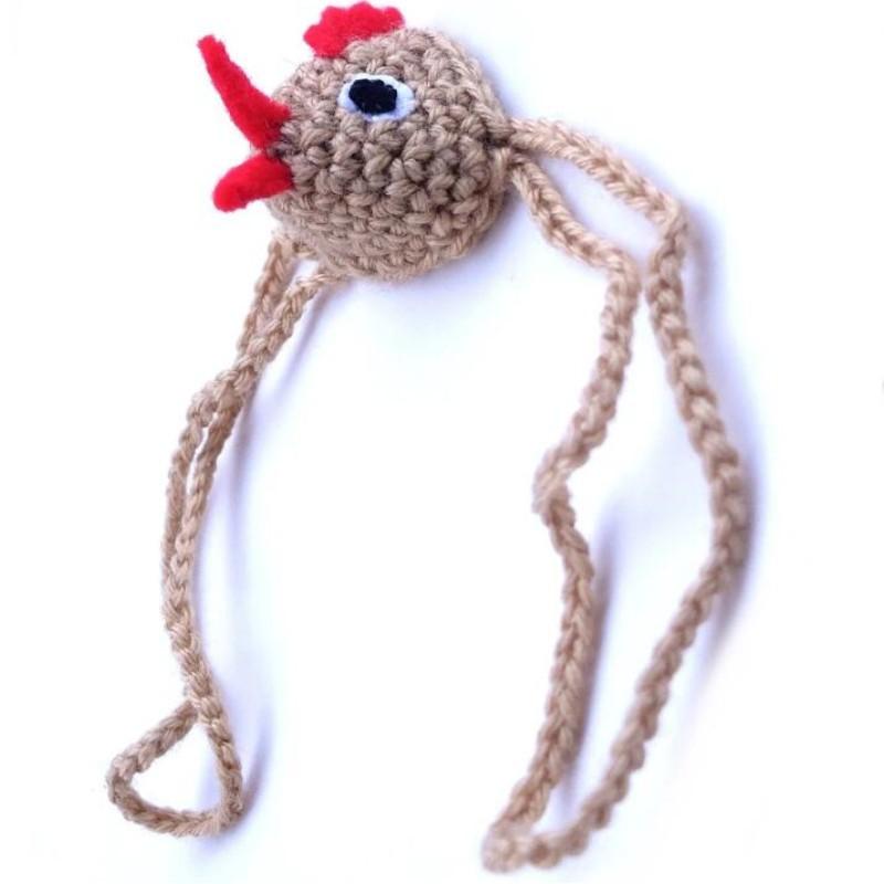 Hand-knitted Halloween funny colorful line mask and hat