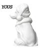 White Wolf Statue 3D Printed Figurine, Cute Christmas Animal with Santa Figurine Hat And Scarf for Tabletop, Mantel Shelf Home Office Decor