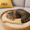 Cartoon Cat Print Toy Cuddle Pillow Toy, Catnip with Silver Vine, Crinkle Kitten Kicker Cute Snuggle for Indoor Cats Biting Kicking Boredom