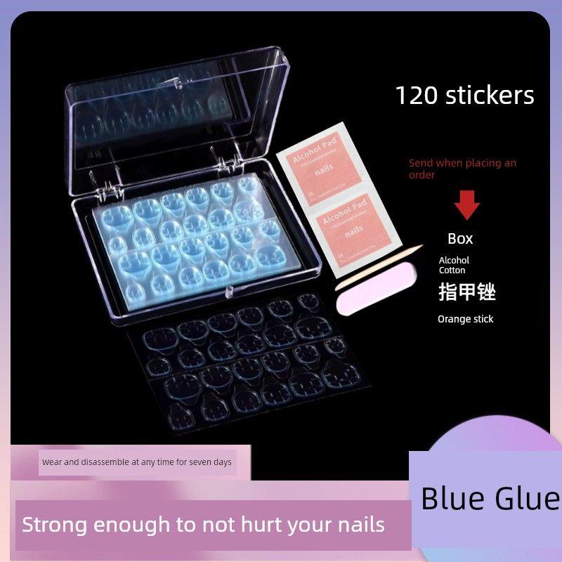 

Special Super Sticky Firm Jelly Glue Nail Stickers Transparent Double-Sided Stickers Removable Wear Nail Glue Fake Nail Patch Blue [Giant Sticky Blue Glue 5 Boxes -120 Paste]