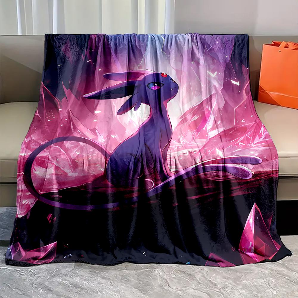 

Japanese Anime Blanket with Eevee Umbreon Print, Soft Flannel Fluffy Camping Blanket for Children Adults Sofa Blanket Great Gift 75x90cm