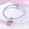 Charmscopper Plated Pink Suitcase, Straw Hat, Flower Pendants Fit Charms Original Bracelet Beads Women Jewellery Making
