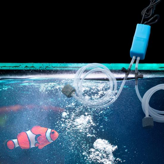 1 Set Oxygen Pump Dual Tube Design Mini Aquarium Air Pump Kit Ultra-Quiet USB Charging Pump for Fish Tank