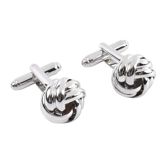Yousheng 1 Pair Men Cufflinks Polished Smooth Surface Rhinestones Inlaid Rectangle Round Twist Shape Suit Shirt Cufflinks Button Replacement 4