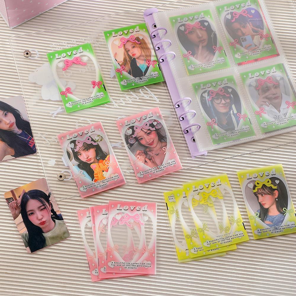 MINKYS 20pcs/pack Pack Kawai 3 Inch Kpop Photocard Frame Photo Decorative PP Sleeves Bag School Stationery