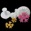 3pcs/set Snowflake Plunger Cutter Mold Fondant Cake Decoration Mould Sugar Clay Crafts Baking Tools Christmas Party Kitchen Tool