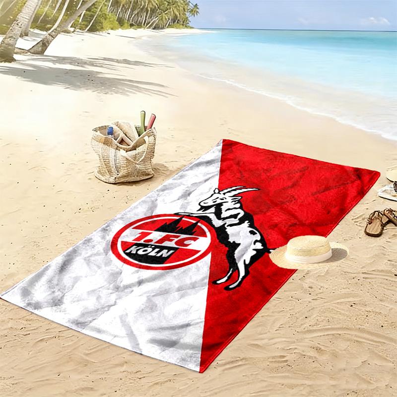 Asciugamano da Spiaggia con Stampa FC KÖLN, Asciugamano Grande Morbido Asciugatura Rapida per Spiaggia Campeggio Nuoto