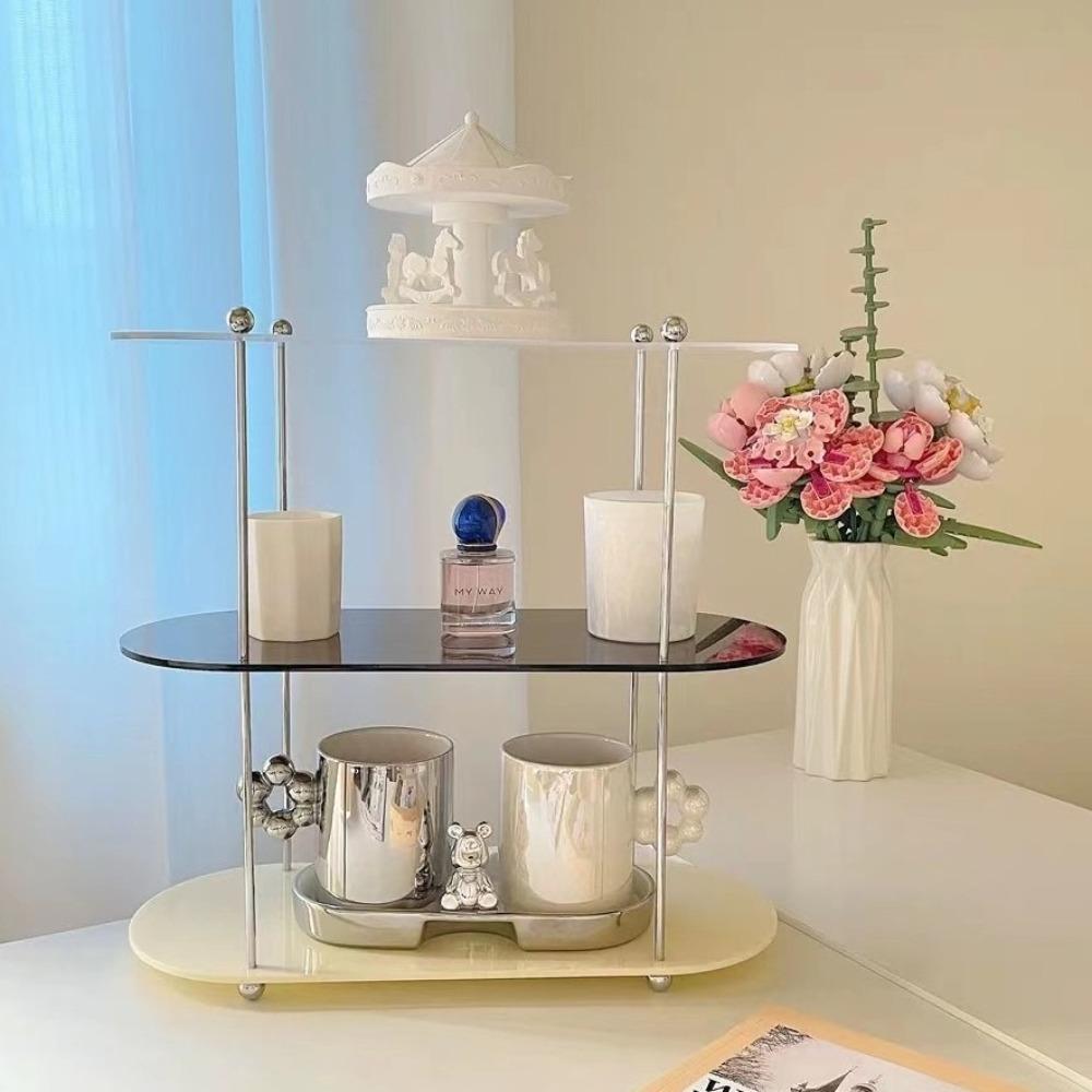Multi-layer Acrylic Storage Rack Decorative Bathroom Storage Rack  Office Stationery
