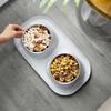 Pet Bowl, Cat and Dog Bowl, Stainless Steel Leak-proof Food Bowl, Tilted Protection for Cervical Vertebrae, Double Bowl Integrated Feeder