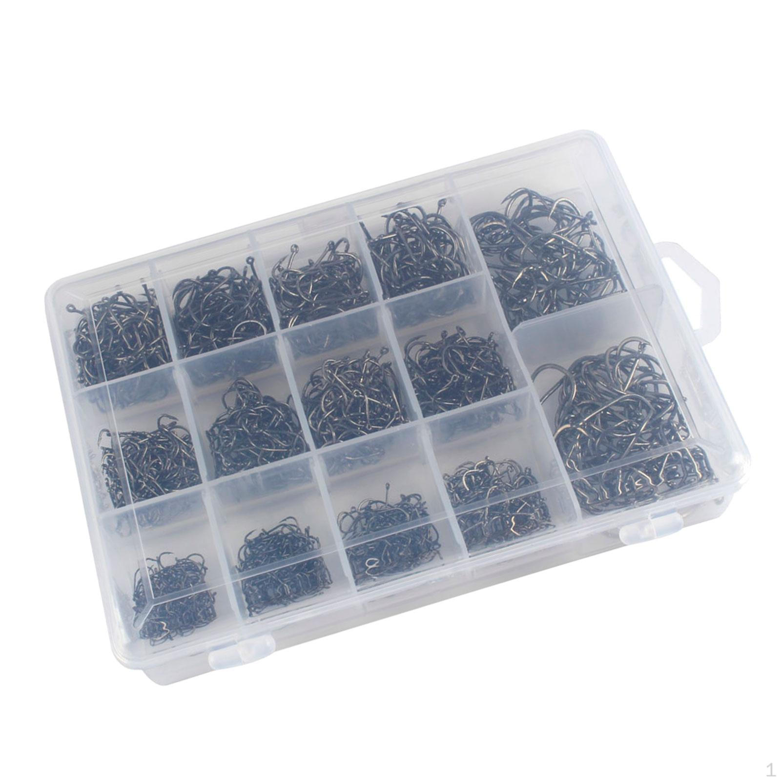 

Fishing Hooks Fish Carbon Steel Strong Offset Circle for , Bass, 1800Pcs