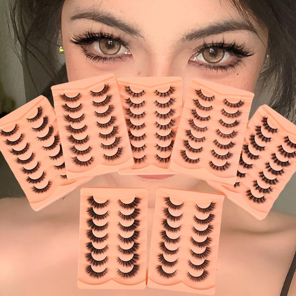 7 Pairs of Thick Fried Hair Models, Natural Curled Eyelashes, European and American Exaggerated False Eyelashes 2026